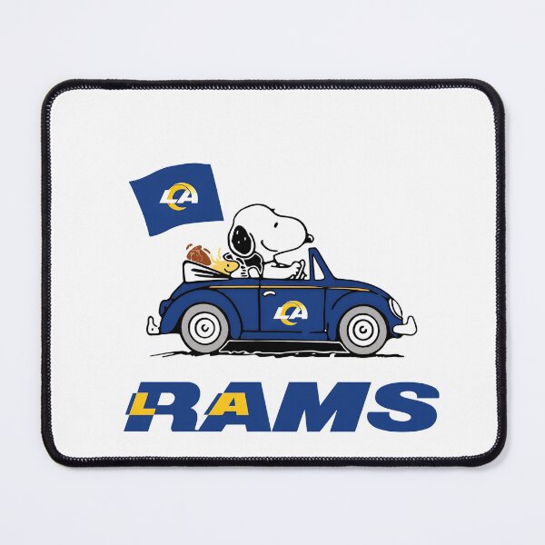 Item preview, Snoopy Drives Los Anger RAMS Car Flag designed and sold by WildMyth.