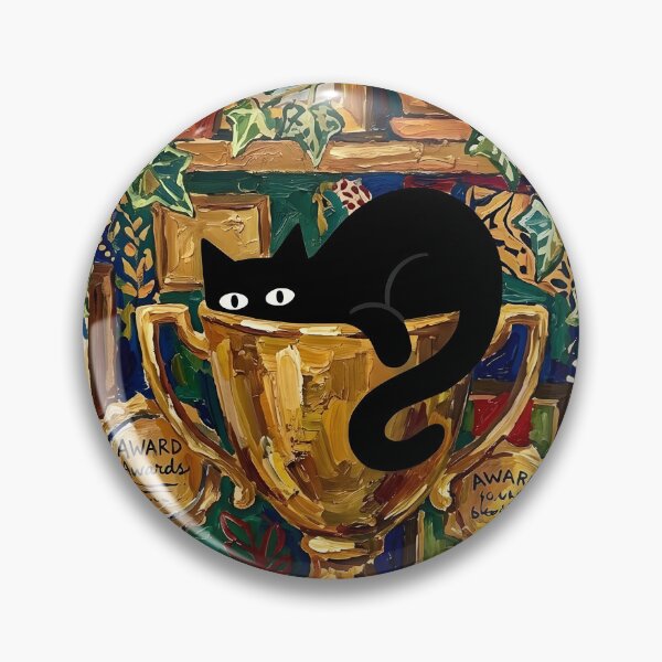 Item preview, Funny Black Cat Squeezing Into Trophy Matisse Style Poster designed and sold by DuckOddity.