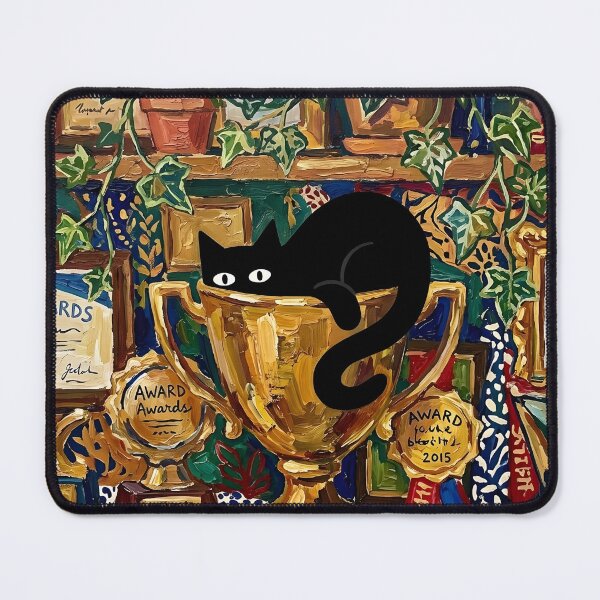 Item preview, Funny Black Cat Squeezing Into Trophy Matisse Style Poster designed and sold by DuckOddity.