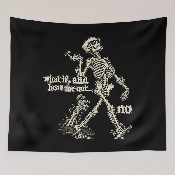 Item preview, Hear Me Out No Funny Skeleton Walking Away Introvert Meme designed and sold by JapanSHP7.