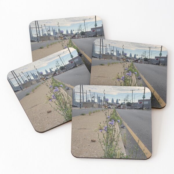 Item preview, Chicory and Philadelphia Skyline from Grays Ferry Avenue designed and sold by concretebotany.