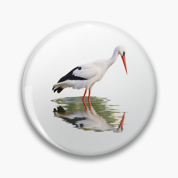 Item preview, Minimalist White Stork Elegant Wetland Standing Bird Graphic designed and sold by Wildfeatherlab1.