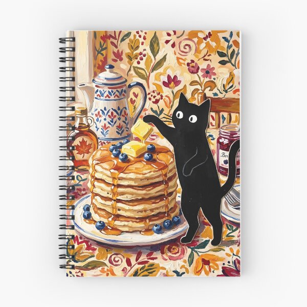 Item preview, Mischievous Black Cat Smacking Butter off Pancakes Matisse Print designed and sold by DuckOddity.