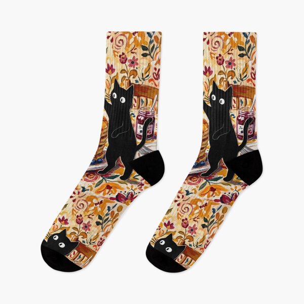 Item preview, Mischievous Black Cat Smacking Butter off Pancakes Matisse Print designed and sold by DuckOddity.