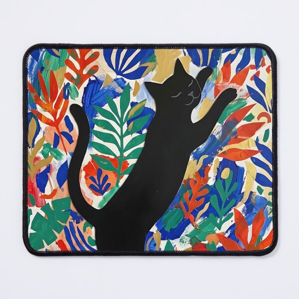 Item preview, Grand Black Cat Rubbing Matisse Mural Wall Art Print designed and sold by DuckOddity.