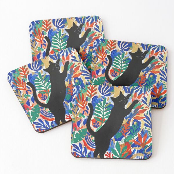 Item preview, Grand Black Cat Rubbing Matisse Mural Wall Art Print designed and sold by DuckOddity.