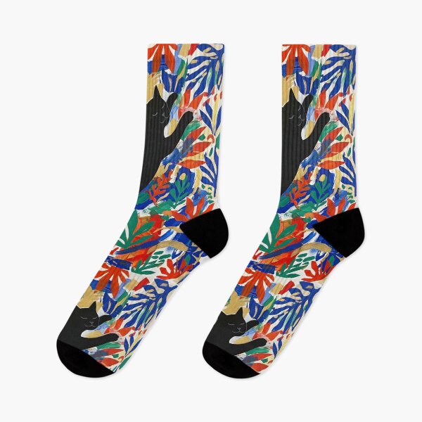 Item preview, Grand Black Cat Rubbing Matisse Mural Wall Art Print designed and sold by DuckOddity.