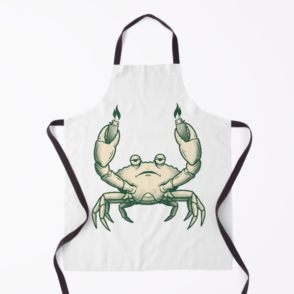 Item preview, Crab Holding Lighters Retro Print designed and sold by The Mellonaire.