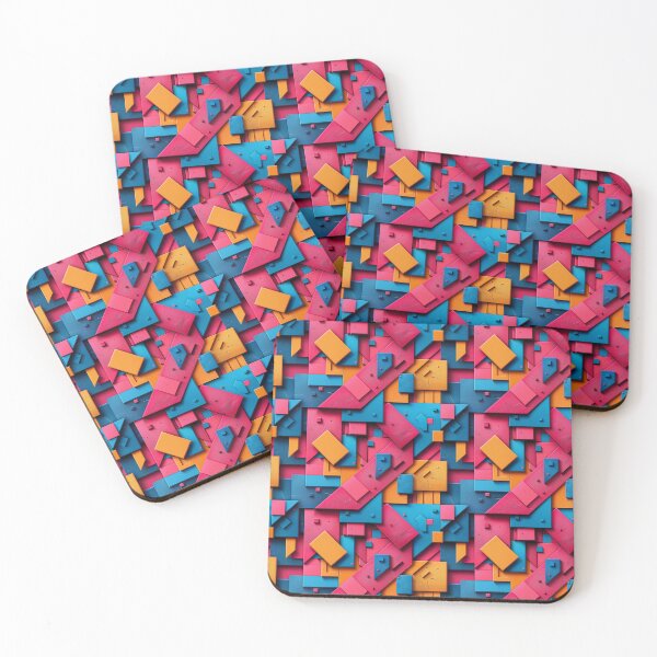 Item preview, Vibrant 3D Geometric Block Abstract Pattern designed and sold by NTGUILTY.