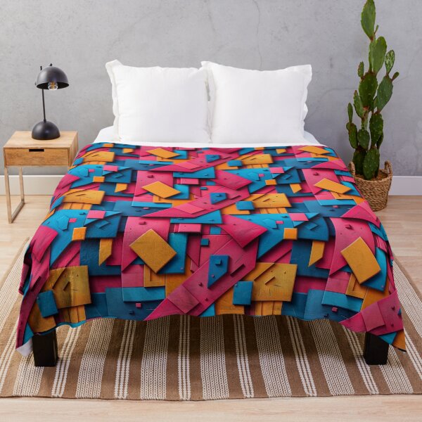 Item preview, Vibrant 3D Geometric Block Abstract Pattern designed and sold by NTGUILTY.