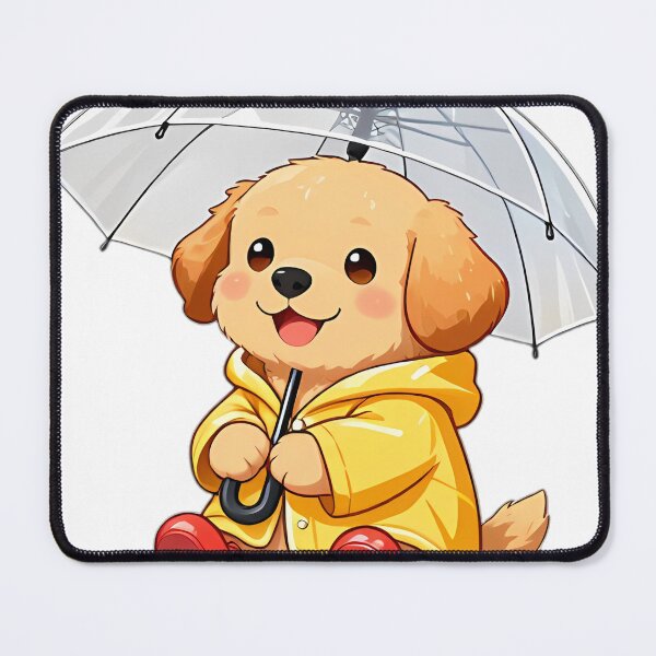 Item preview, Cute Golden Retriever Puppy in Yellow Raincoat and Red Boots designed and sold by pumsquare.