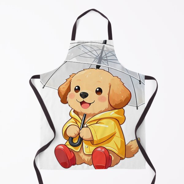 Item preview, Cute Golden Retriever Puppy in Yellow Raincoat and Red Boots designed and sold by pumsquare.