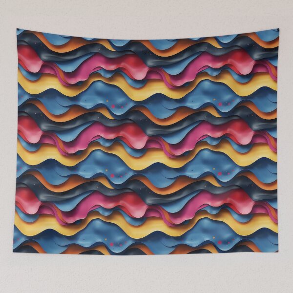 Item preview, Vibrant 3D Wavy Fluid Abstract Pattern designed and sold by NTGUILTY.