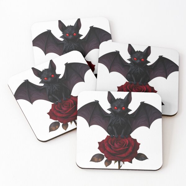 Item preview, Gothic Vampire Bat Crimson Velvet Rose designed and sold by IllumeInk.
