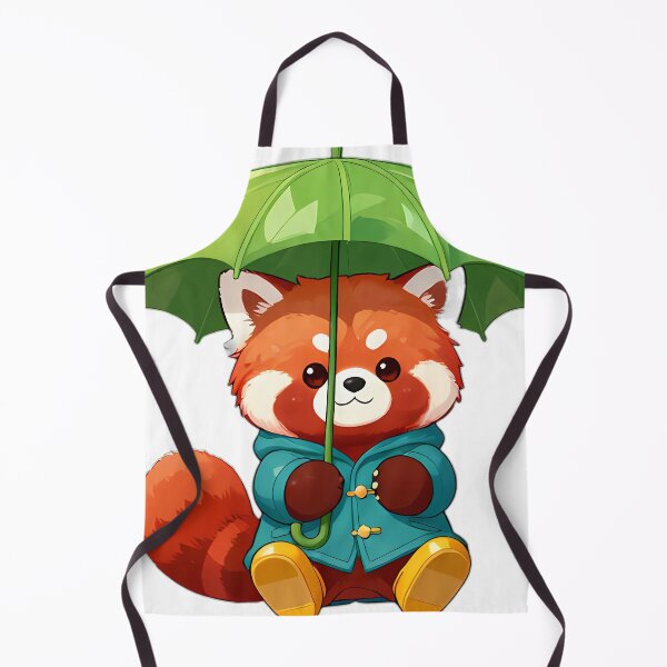 Item preview, Cute Red Panda in Teal Raincoat and Yellow Boots designed and sold by pumsquare.