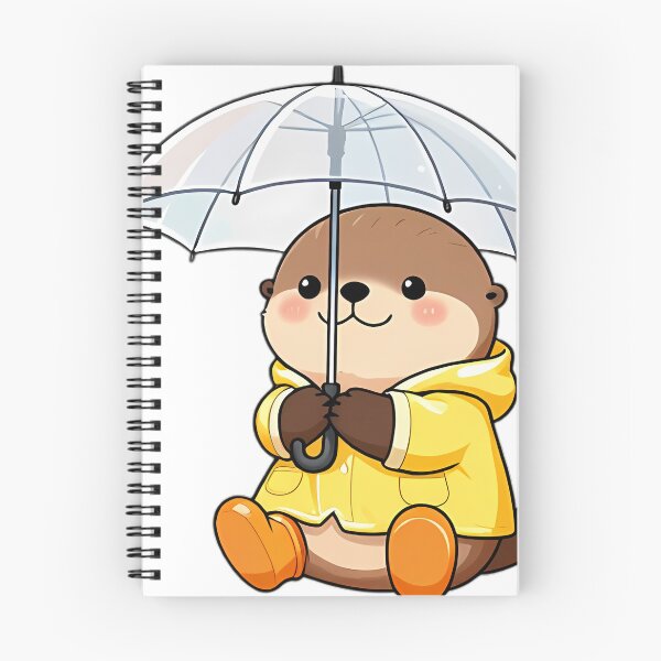 Item preview, Cute Baby Otter in Yellow Slicker with Shell Umbrella designed and sold by pumsquare.