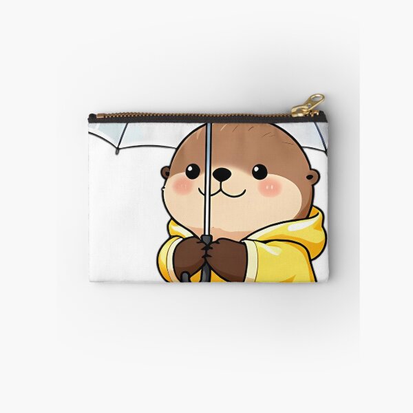 Item preview, Cute Baby Otter in Yellow Slicker with Shell Umbrella designed and sold by pumsquare.