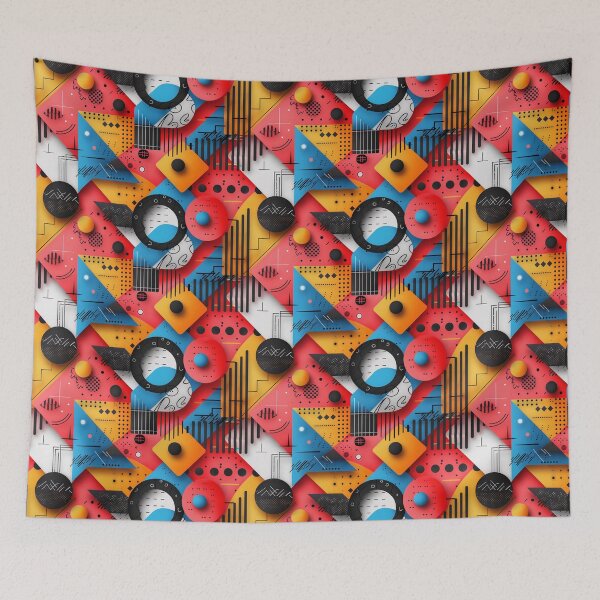 Item preview, Vibrant Retro Memphis Style Geometric Pattern designed and sold by NTGUILTY.