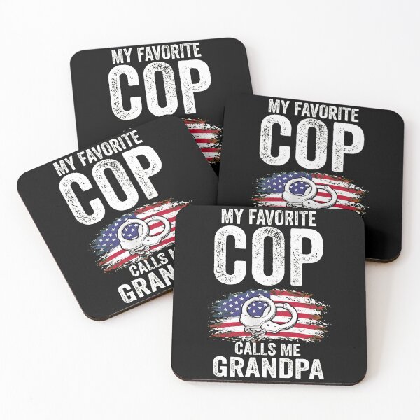 Item preview, My Favorite Cop Calls Me Grandpa American Flag Handcuffs designed and sold by rhymjqvinci.