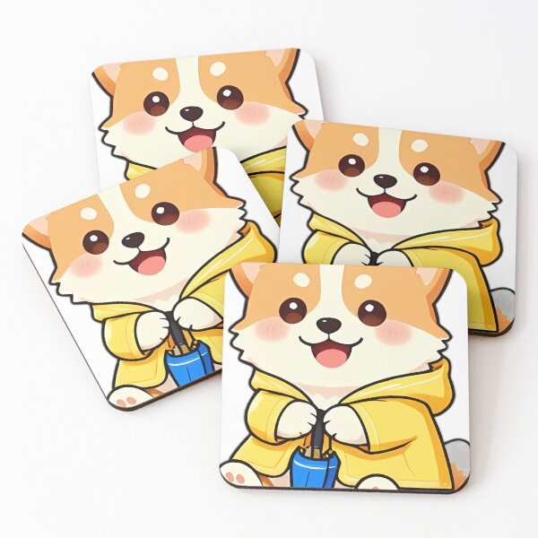 Item preview, Cute Corgi in Bright Yellow Raincoat and Blue Boots designed and sold by pumsquare.