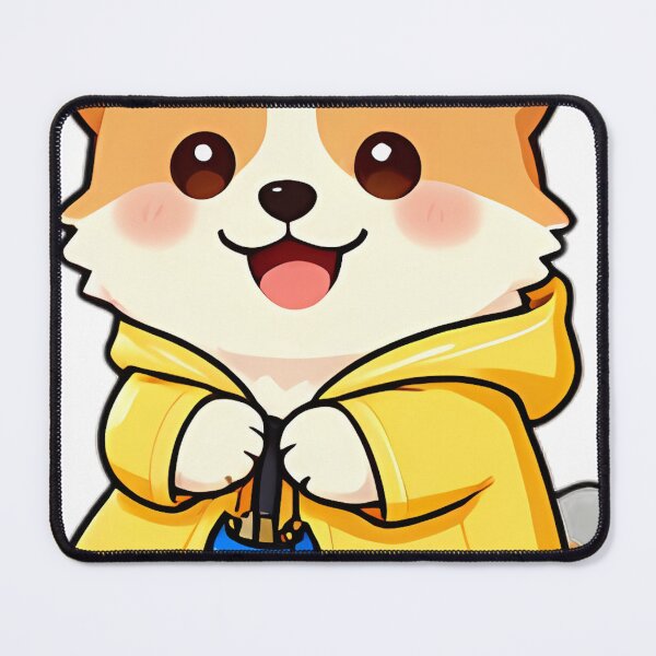 Item preview, Cute Corgi in Bright Yellow Raincoat and Blue Boots designed and sold by pumsquare.