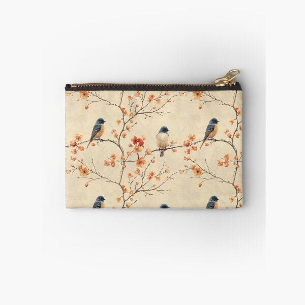 Item preview, Vintage Bluebird on Peach Blossom Branch Pattern designed and sold by NTGUILTY.