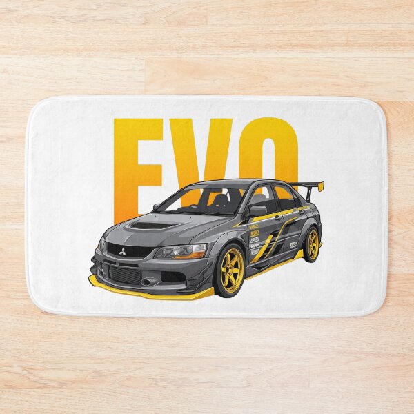 Item preview, Grey Mitsubishi Lancer Evolution IX Gold Wheels JDM Rally Vector Art designed and sold by Motorline44.