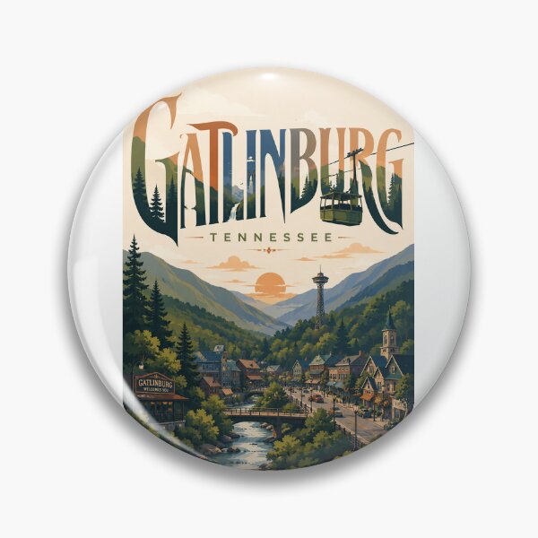 Item preview, Gatlinburg Tennessee Great Smoky Mountains Downtown and Aerial Tramway designed and sold by Aryabek.