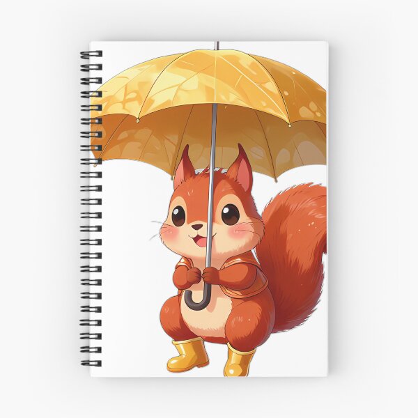 Item preview, Cute Squirrel in Rust Slicker with Giant Oak Leaf Umbrella designed and sold by pumsquare.