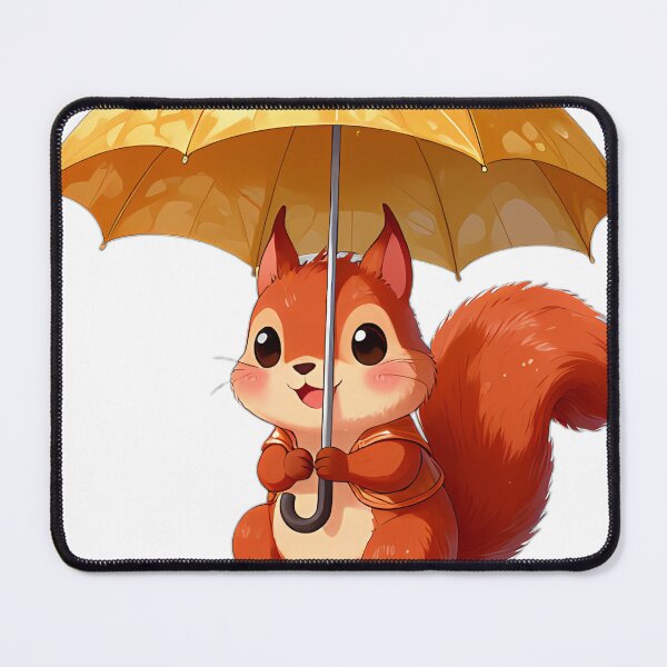 Item preview, Cute Squirrel in Rust Slicker with Giant Oak Leaf Umbrella designed and sold by pumsquare.