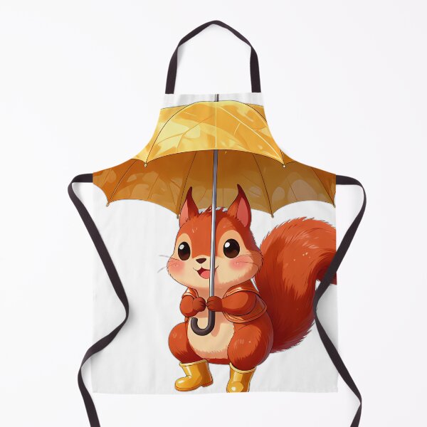 Item preview, Cute Squirrel in Rust Slicker with Giant Oak Leaf Umbrella designed and sold by pumsquare.