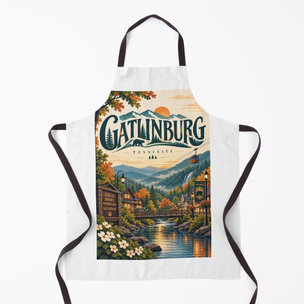 Item preview, Gatlinburg Tennessee Smoky Mountains Autumn Village and Tramway designed and sold by Aryabek.