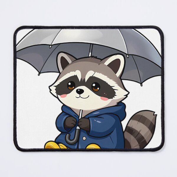 Item preview, Cute Raccoon in Navy Raincoat and Yellow Wellies designed and sold by pumsquare.