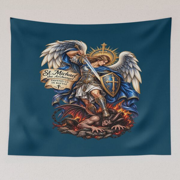 Item preview, Saint Michael Defend Us designed and sold by SunflowersandSalvations .