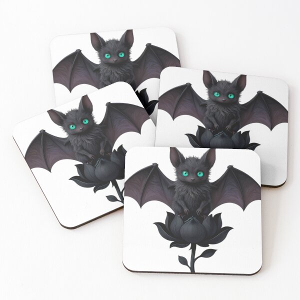 Item preview, Gothic Daubenton Bat Midnight Lotus designed and sold by IllumeInk.