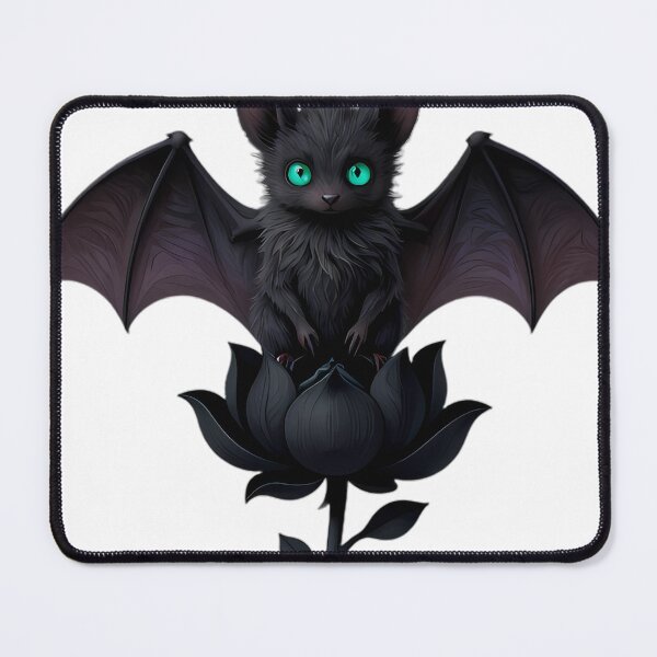 Item preview, Gothic Daubenton Bat Midnight Lotus designed and sold by IllumeInk.