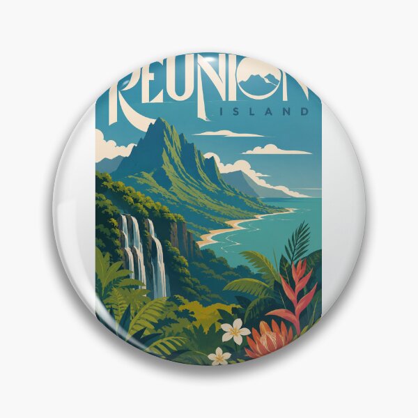 Item preview, Réunion Island Tropical Coast Mountains and Waterfalls designed and sold by Aryabek.