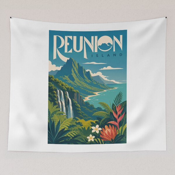 Item preview, Montañas y cascadas de la costa tropical de la isla de Reunión designed and sold by Aryabek.