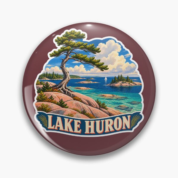 Item preview, Lake Huron Vintage Canadian Great Lakes Scenic Prints designed and sold by PinUpPizzazz.