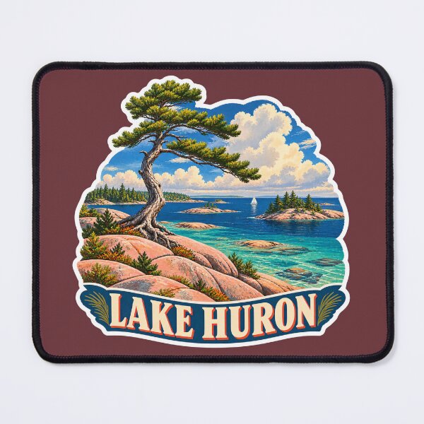 Item preview, Lake Huron Vintage Canadian Great Lakes Scenic Prints designed and sold by PinUpPizzazz.