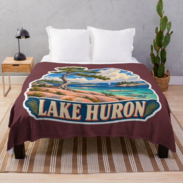 Item preview, Lake Huron Vintage Canadian Great Lakes Scenic Prints designed and sold by PinUpPizzazz.