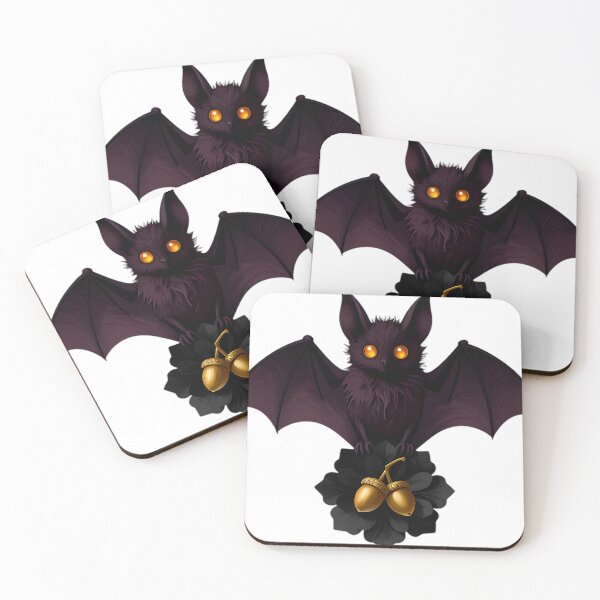 Item preview, Gothic Noctule Bat Midnight Oak Acorn designed and sold by IllumeInk.