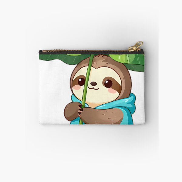 Item preview, Cute Sloth in Turquoise Slicker with Banana Leaf Umbrella designed and sold by pumsquare.