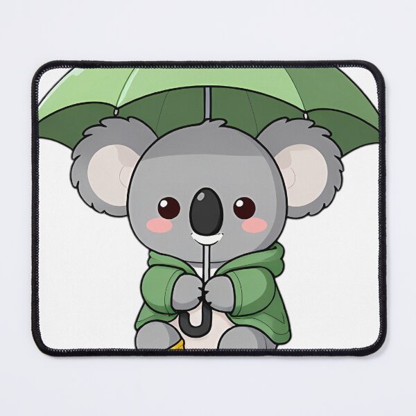 Item preview, Cute Koala Cub in Green Slicker with Gum Leaf Umbrella designed and sold by pumsquare.