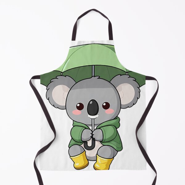 Item preview, Cute Koala Cub in Green Slicker with Gum Leaf Umbrella designed and sold by pumsquare.