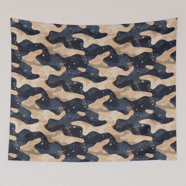 Item preview, Modern Navy and Tan Textured Camouflage Pattern designed and sold by NTGUILTY.