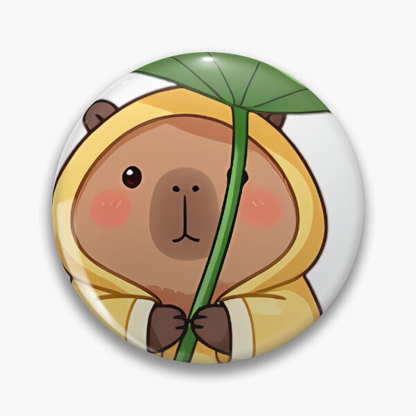 Item preview, Cute Capybara in Yellow Raincoat with Lotus Leaf Umbrella designed and sold by pumsquare.