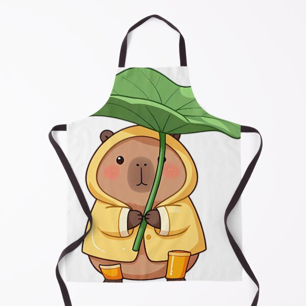 Item preview, Cute Capybara in Yellow Raincoat with Lotus Leaf Umbrella designed and sold by pumsquare.
