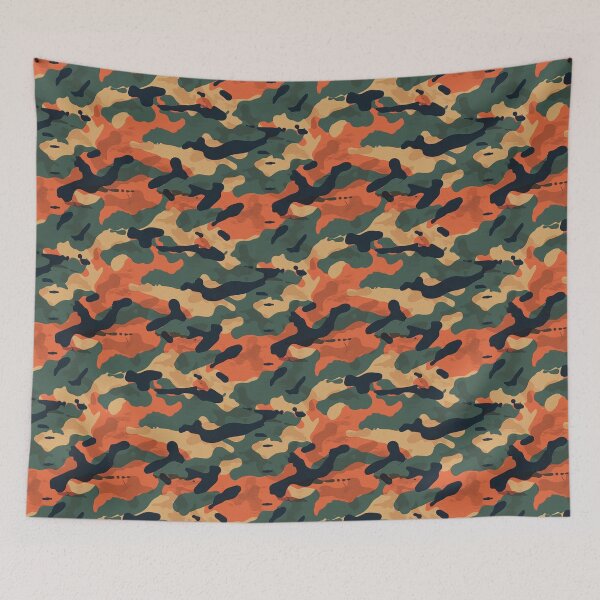Item preview, Vibrant Orange and Green Camouflage Pattern designed and sold by NTGUILTY.