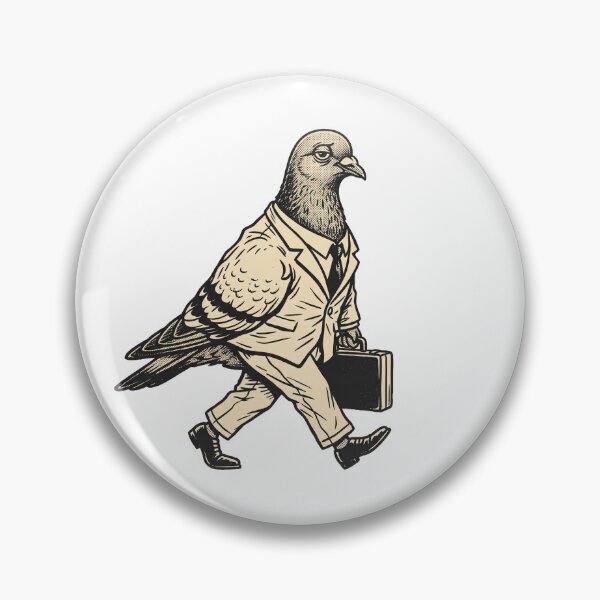 Item preview, Pigeon In A Suit Retro Print designed and sold by The Mellonaire.